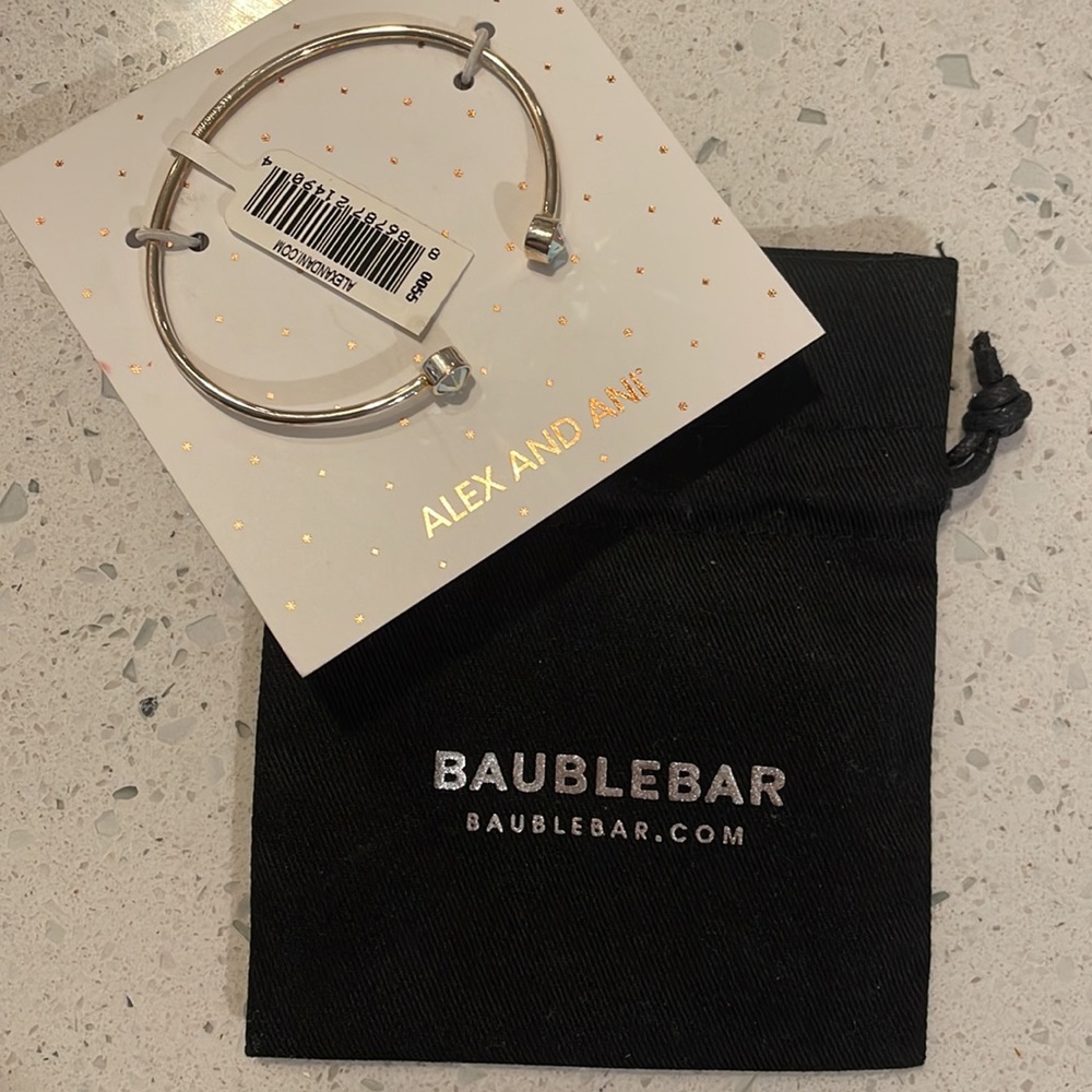 NWT Alex + Ani Flex Cuff Rose Gold Bracelet with crystals